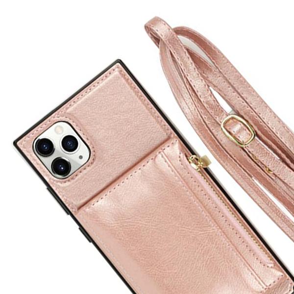 Crossbody Card Holder Rose Gold Case IPhone 12/12 Pro