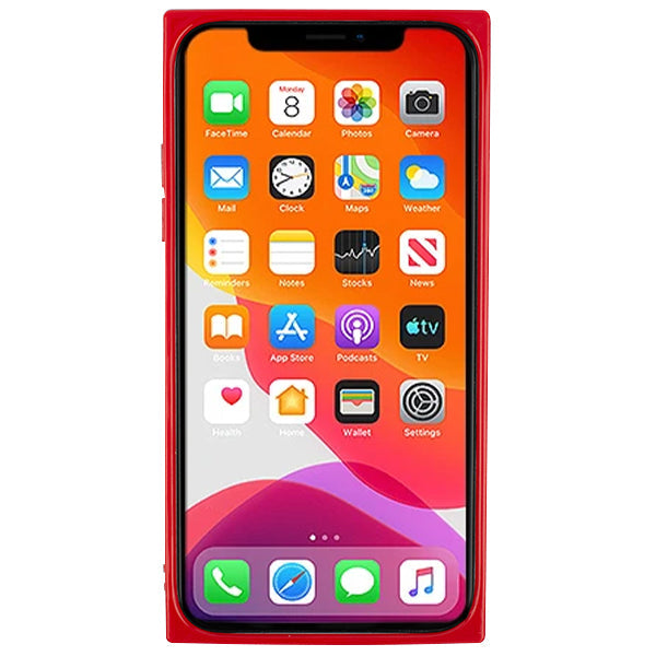 Square Box Triangle Tpu Skin Red Case Iphone 12 Pro Max