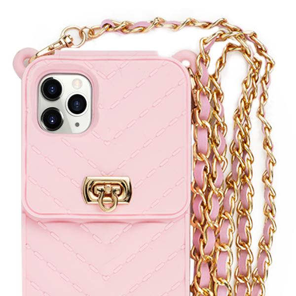 Crossbody Silicone Pouch Pink Iphone 12 Pro