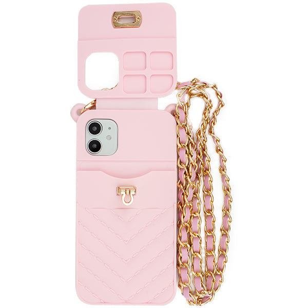 Crossbody Silicone Pouch Pink Iphone 11