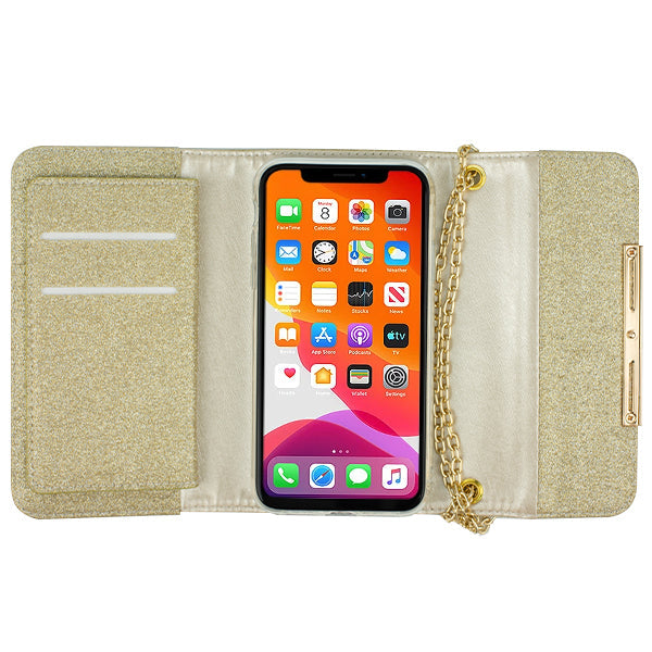 Glitter Detachable Purse Gold Iphone 11
