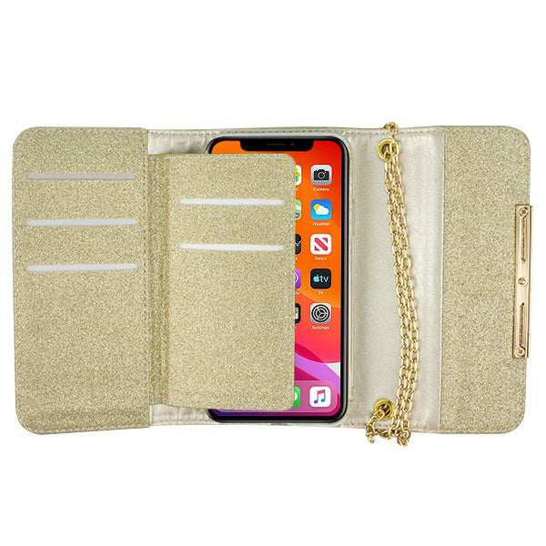 Glitter Detachable Purse Gold Iphone XS MAX