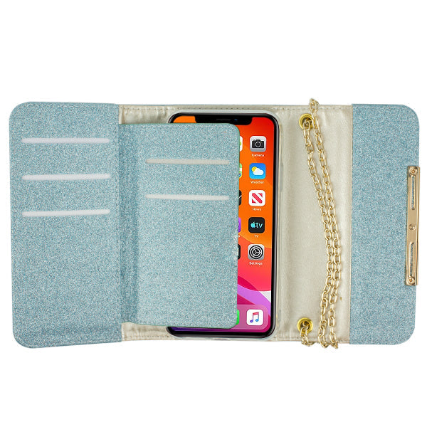 Glitter Detachable Purse Skyblue Iphone XR