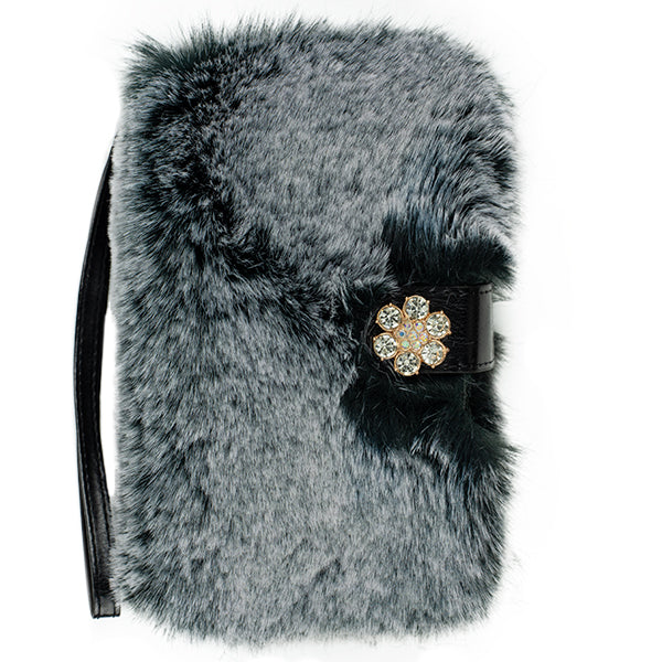 Fur Detachable Wallet Grey Samsung Note 20