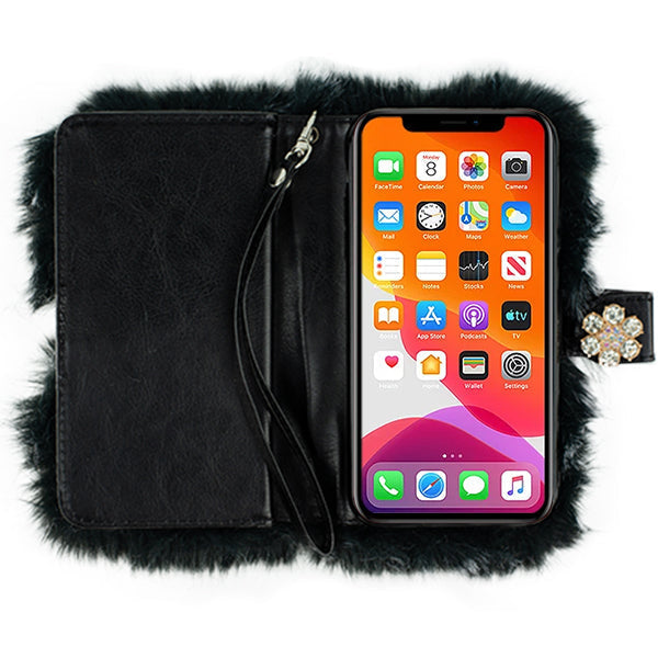 Fur Grey Detachable Wallet IPhone 13 Pro