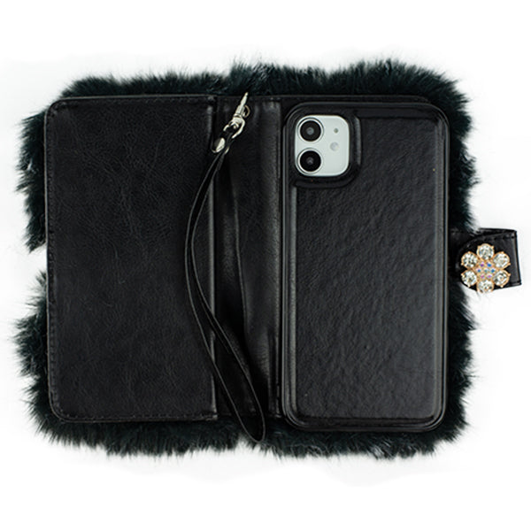 Fur Grey Detachable Wallet Iphone 12 Mini