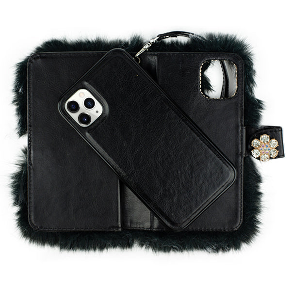 Fur Grey Detachable Wallet Iphone 11 Pro