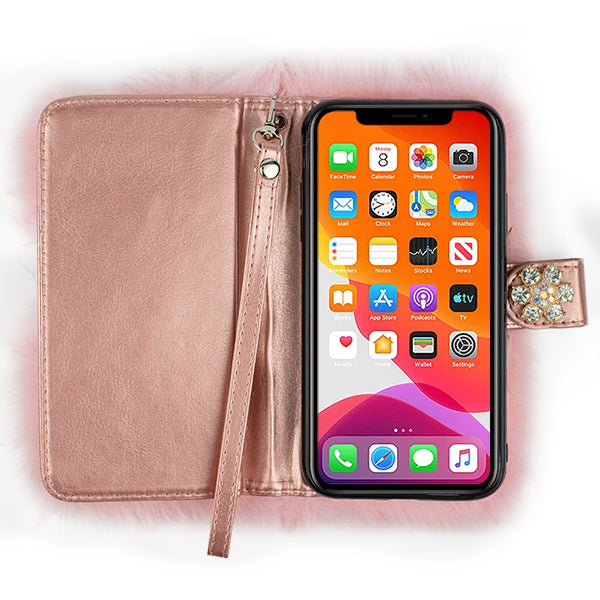 Fur Wallet Detachable Light Pink Iphone 11 Pro Max