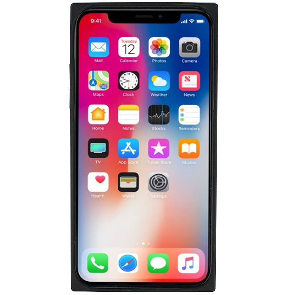 Square Hard Box Black Case Iphone  XS MAX