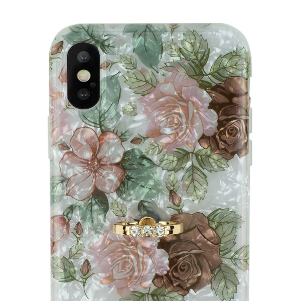 Flowers Pink Green Ring Skin Iphone XS MAX