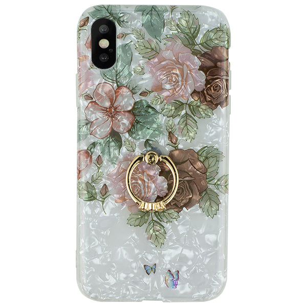 Flowers Pink Green Ring Skin Iphone XS MAX