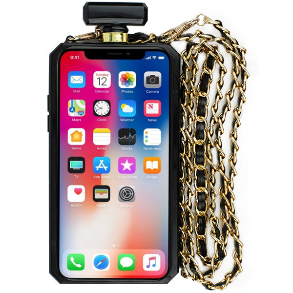 Handmade Bling Black Bottle Case Iphone 10