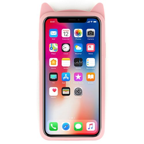 Silicone Skin Cat Pink Iphone XS MAX - Bling Cases.com