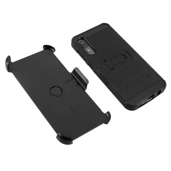 Military Grade Holster Black Case Samsung A20 - Bling Cases.com