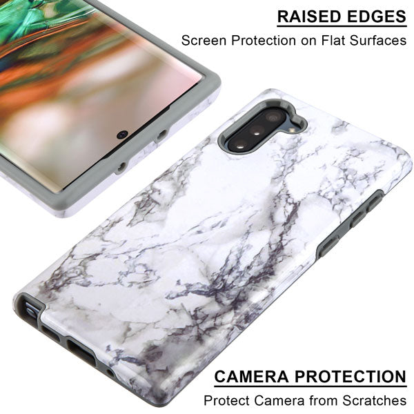 Marble White Grey Case Samsung Note 10 - Bling Cases.com