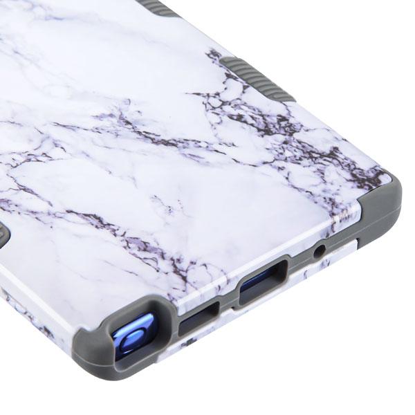 Hybrid Military Grade Marble White Note 10 Plus - Bling Cases.com