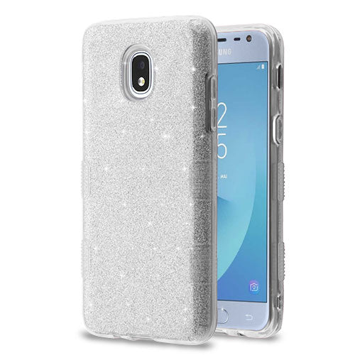 Glitter Silver Case J3 2018 - Bling Cases.com