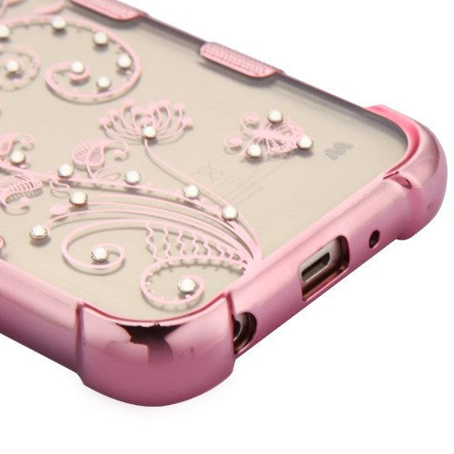 Lilies Flowers Rose Gold Clear Skin J7 2018 - Bling Cases.com