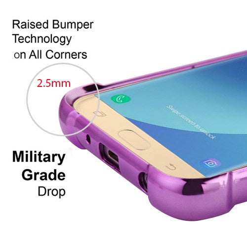 Flamingos Purple Clear Skin J7 2018 - Bling Cases.com