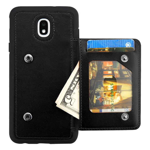 Back Card Case Black J7 2018 - Bling Cases.com