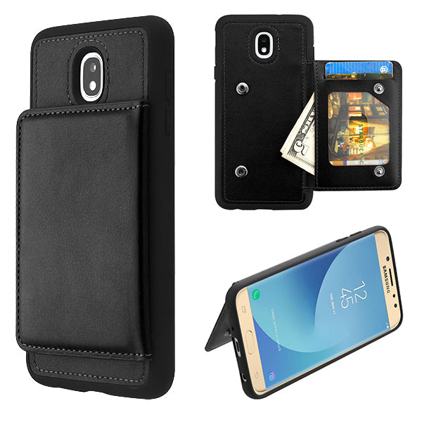 Back Card Case Black J7 2018 - Bling Cases.com
