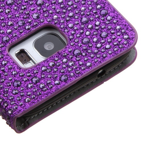 Bling Wallet Purple Samsung S7 Edge - Bling Cases.com