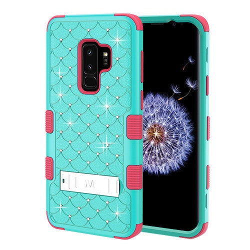 Bling Hybrid Kickstand Teal Green Samsung S9 Plus - Bling Cases.com