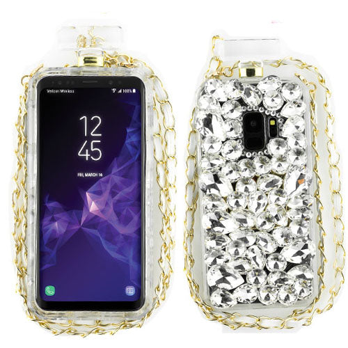 Handmade Silver Stones Bling Bottle Samsung S9