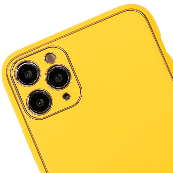 Leather Style Yellow Gold Case Iphone 11 Pro Max