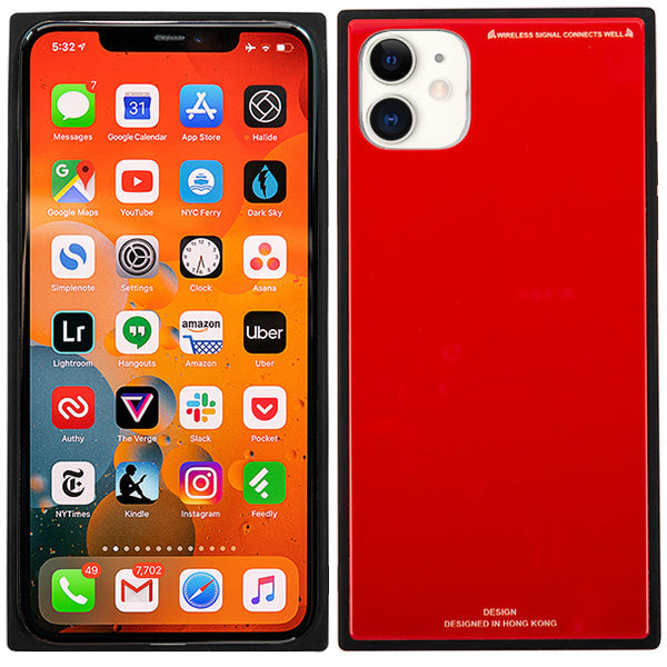 Square Hard Box Red Case Iphone 11