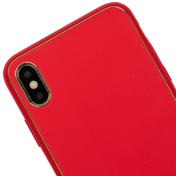 Leather Style Red Gold Case Iphone XS Max