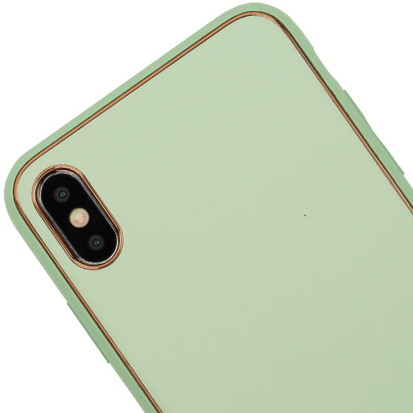 Leather Style Mint Green Gold Case Iphone 10