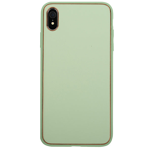 Leather Style Mint Green Gold Case Iphone XR