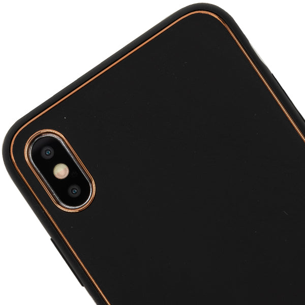 Leather Style Black Gold Case Iphone XS Max