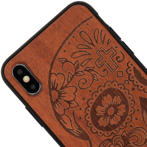 Real Wood Skull Iphone 10/XS/X