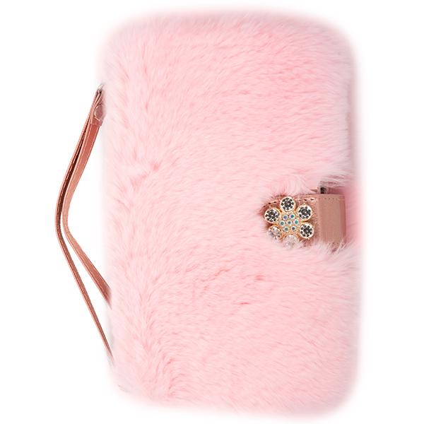 Fur Wallet Detachable Light Pink Samsung S9