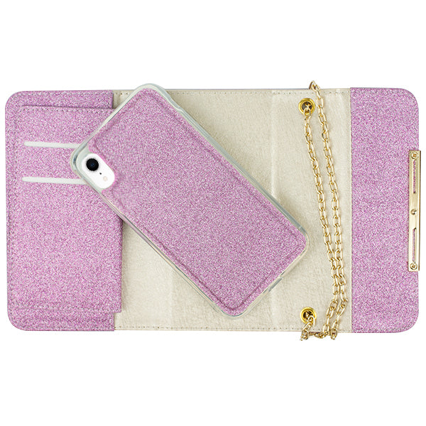 Glitter Detachable Purse Hot Light Purple Iphone XR