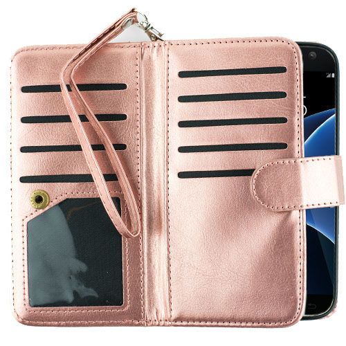 Detachable Rose Gold Wallet Samsung S7 - Bling Cases.com