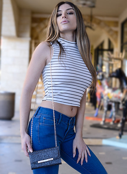 Glitter Detachable Purse Black Samsung S7