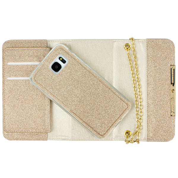Glitter Detachable Purse Brown Samsung S7