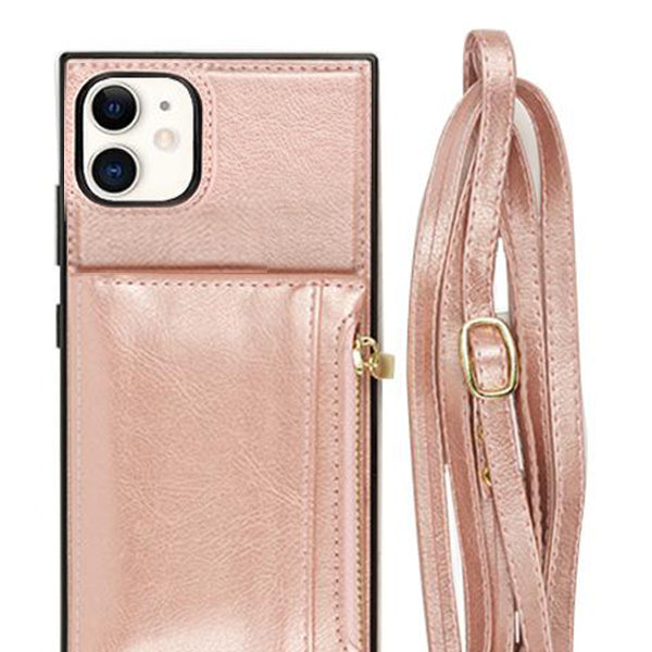 Crossbody Card Holder Rose Gold Case Iphone 12 Mini