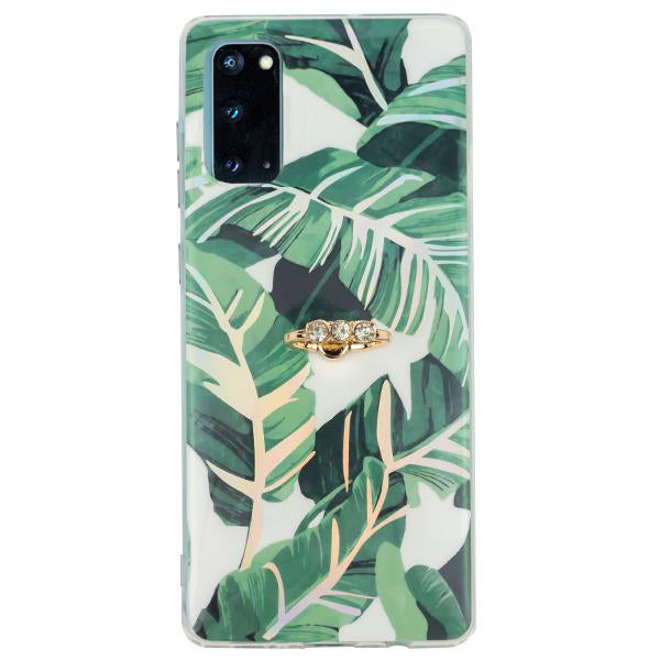 Green Leaves Ring Holder Case Samsung S20