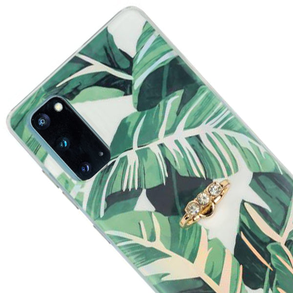 Green Leaves Ring Holder Case Samsung S20