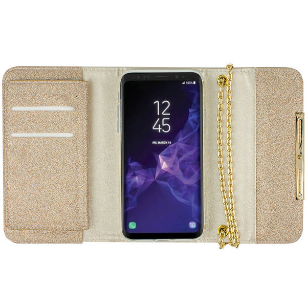 Glitter Detachable Purse Brown Samsung S7
