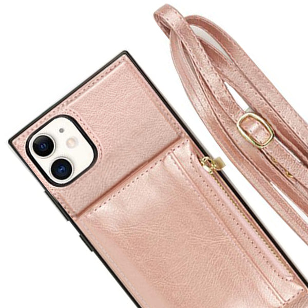 Crossbody Card Holder Rose Gold Case Iphone 11