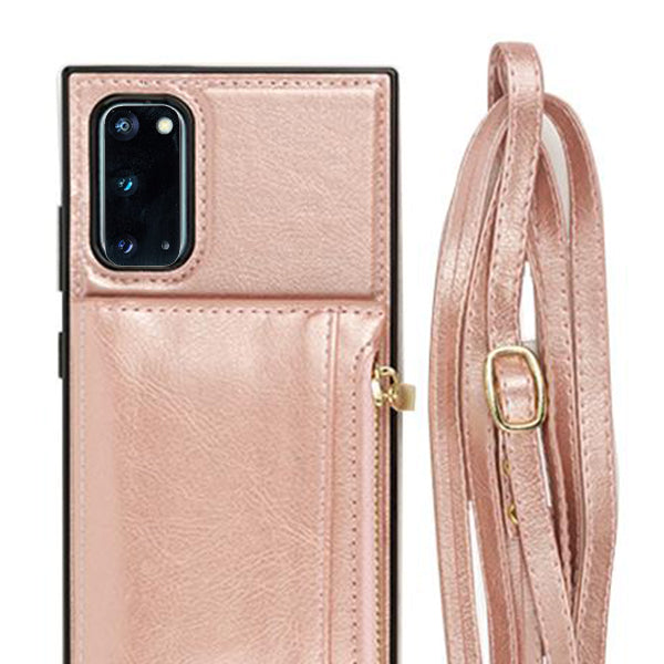 Crossbody Card Case Wallet Rose Gold Samsung S20