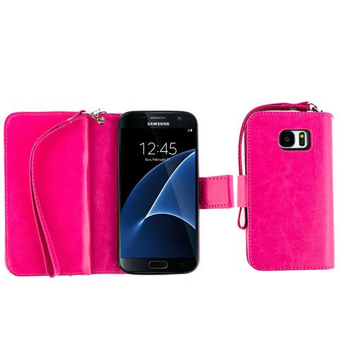 Detachable Hot Pink Wallet Samsung S7 - Bling Cases.com