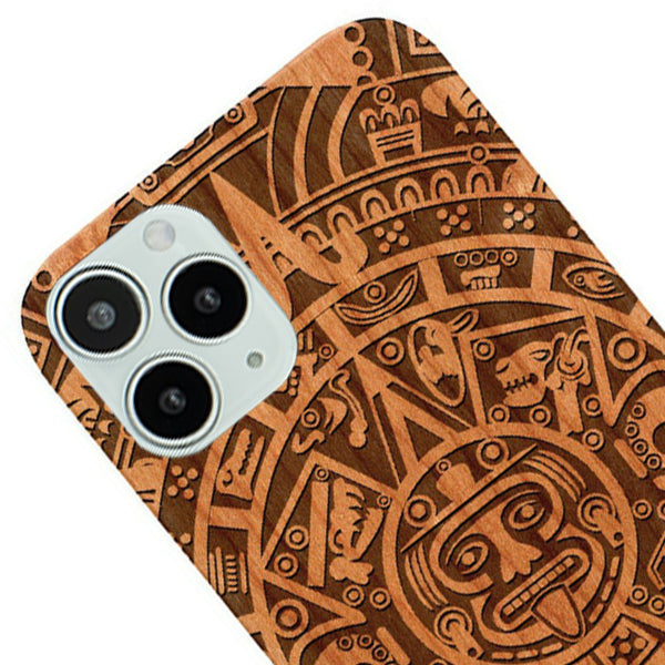 Mayan Calendar Aztec Wood Case Iphone 13 Pro Max