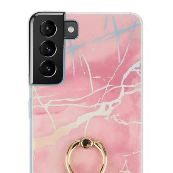 Marble Pink Ring Case Samsung S21