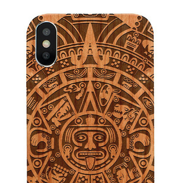 Mayan Calendar Aztec Wood Case Iphone 10/X/XS